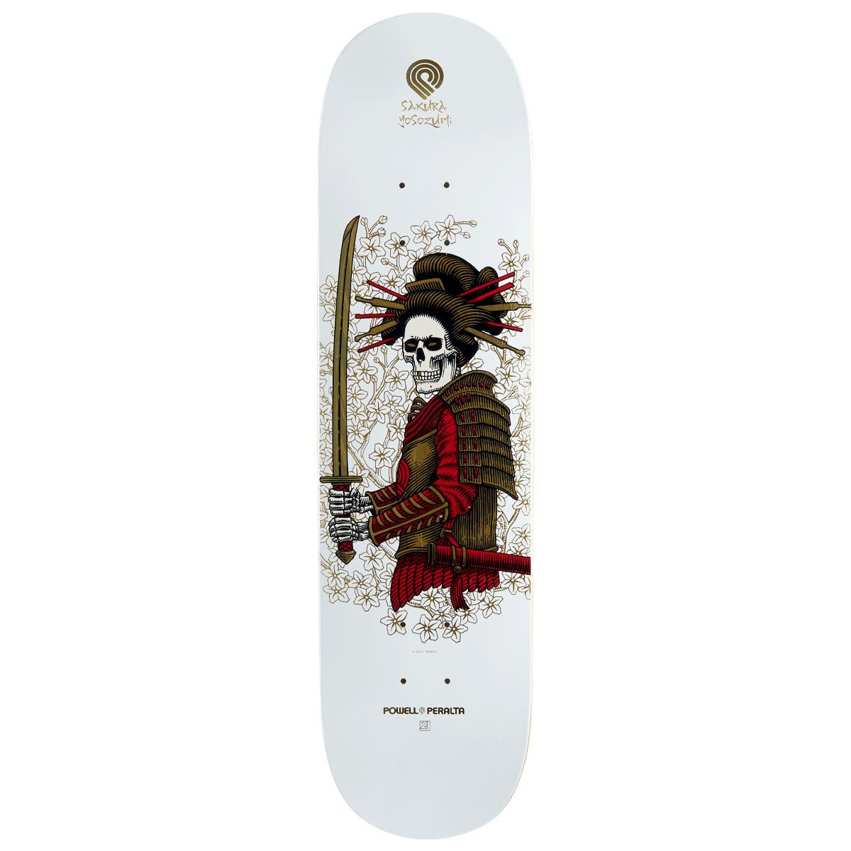 Powell Peralta Sakura Yosozumi Onna-Bugeisha - White / Gold Foil - Shape 248 deck