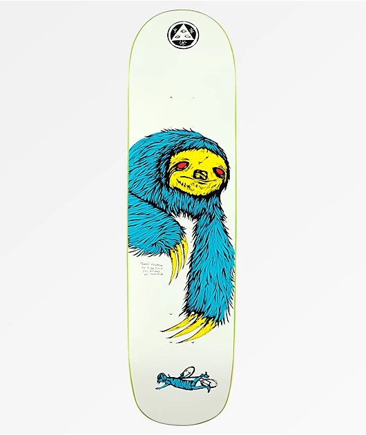 Welcome Sloth on Bunyip - White/Blue/Yellow - 8.0 deck