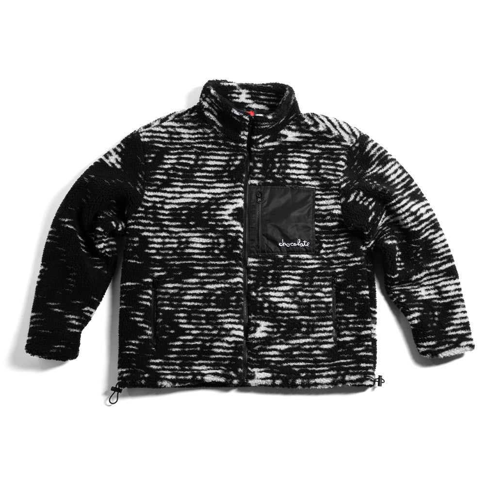 Chocolate Static Sherpa Fleece Sweater deck