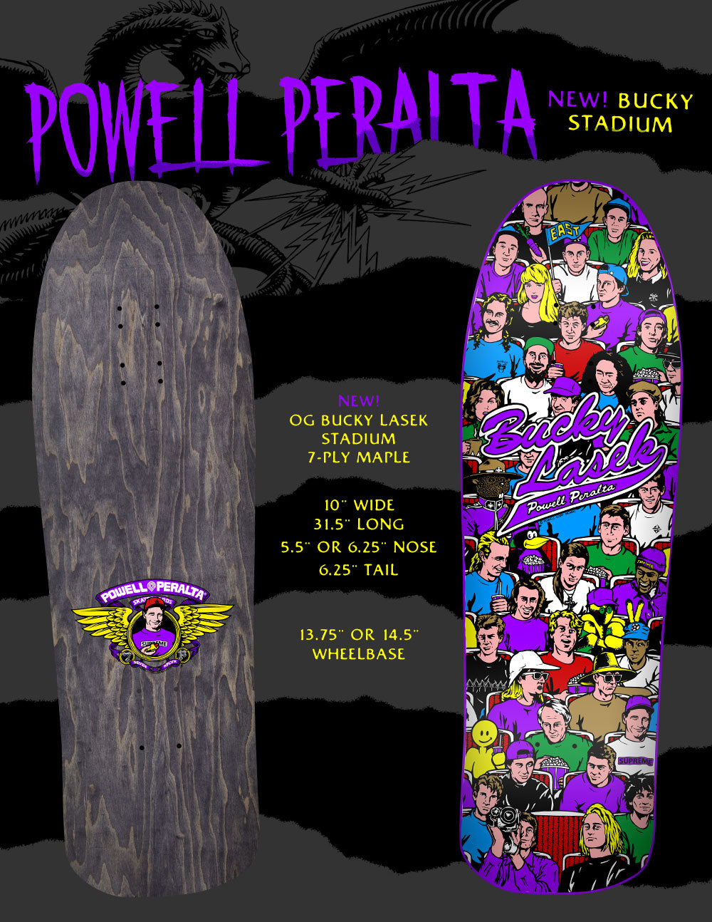 Powell Peralta Bucky Lasek Stadium Purple deck