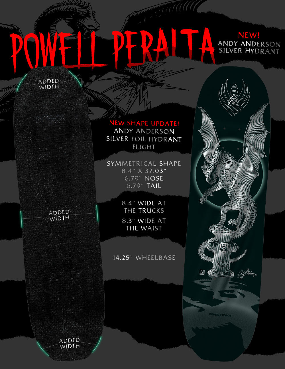 Powell Peralta Andy Anderson Hydrant Silver Foil Flight deck