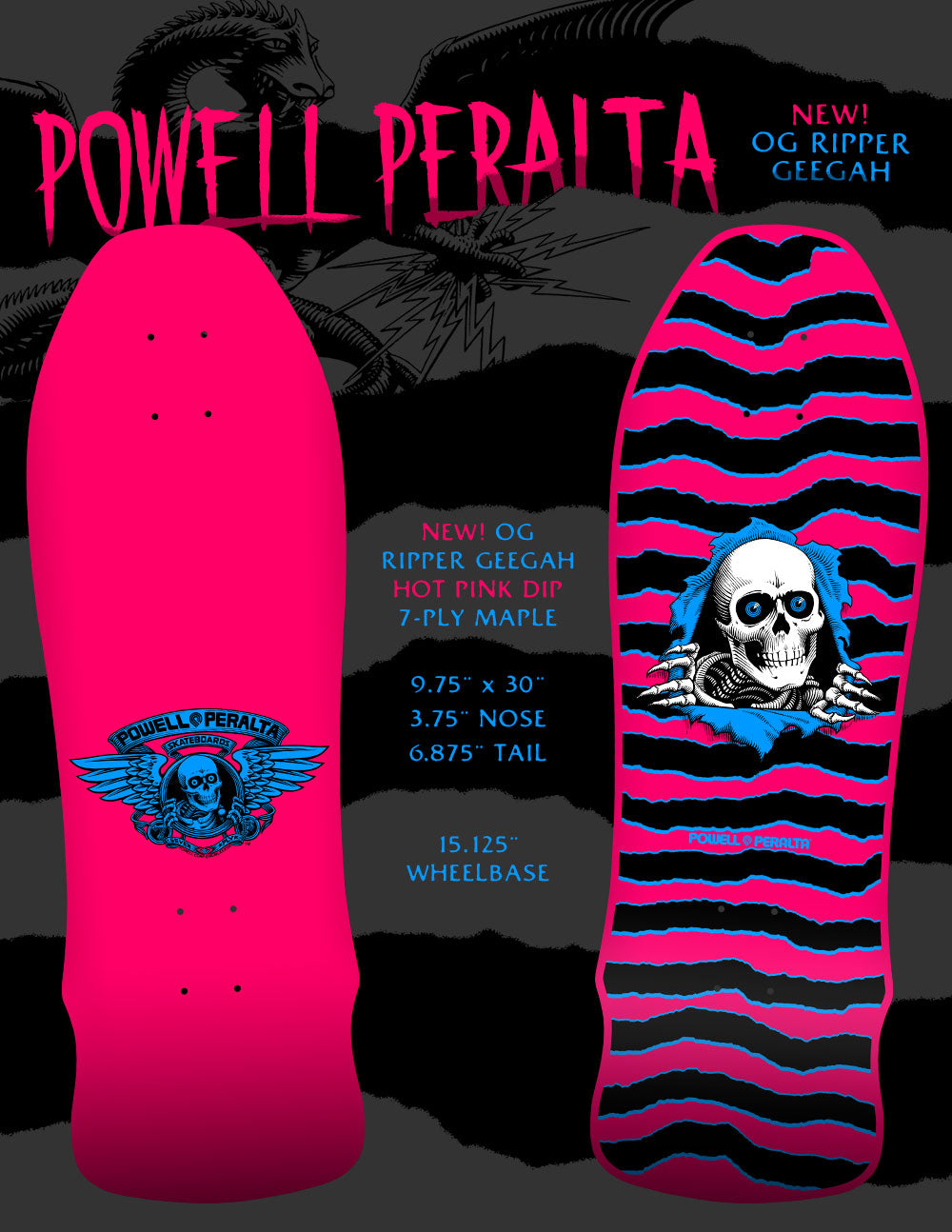 Powell Peralta Ripper Geegah Hot Pink deck