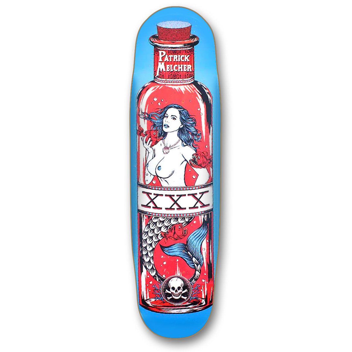 Death Skateboards Death Patrick Melcher Mermaid Blue Hybrid Shaped - Death Skateboards deck