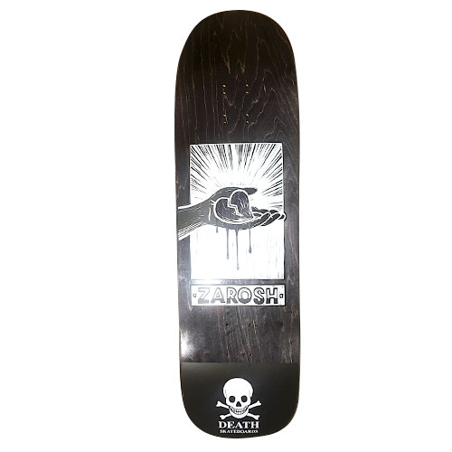 Death Skateboards Death Zarosh Heart 9 Hand Screened Pool - Grey - Death Skateboards deck