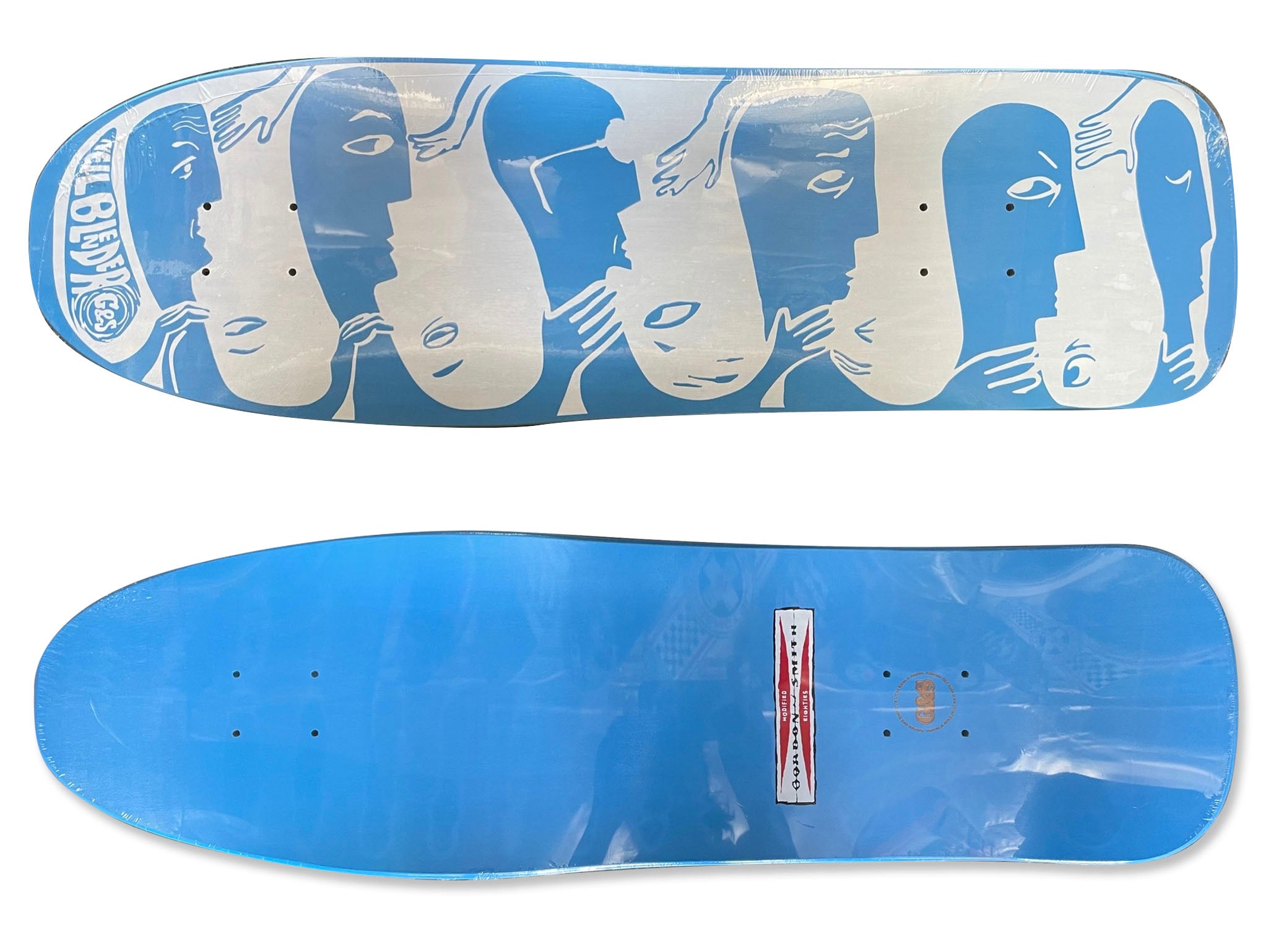 G&S Modified 80s Neil Blender Faces - Blue / White Graphic deck