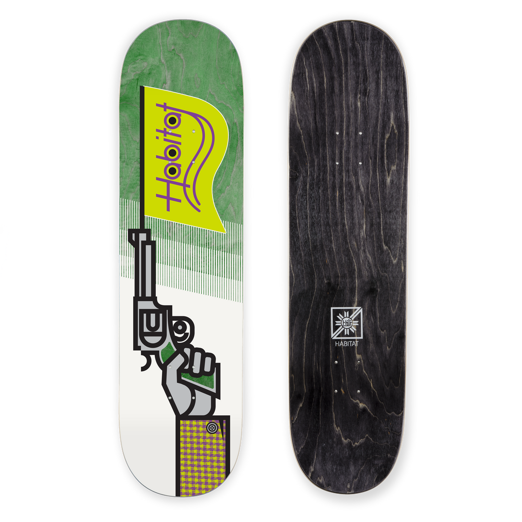 Habitat Flagged Logo Green 8.0 deck