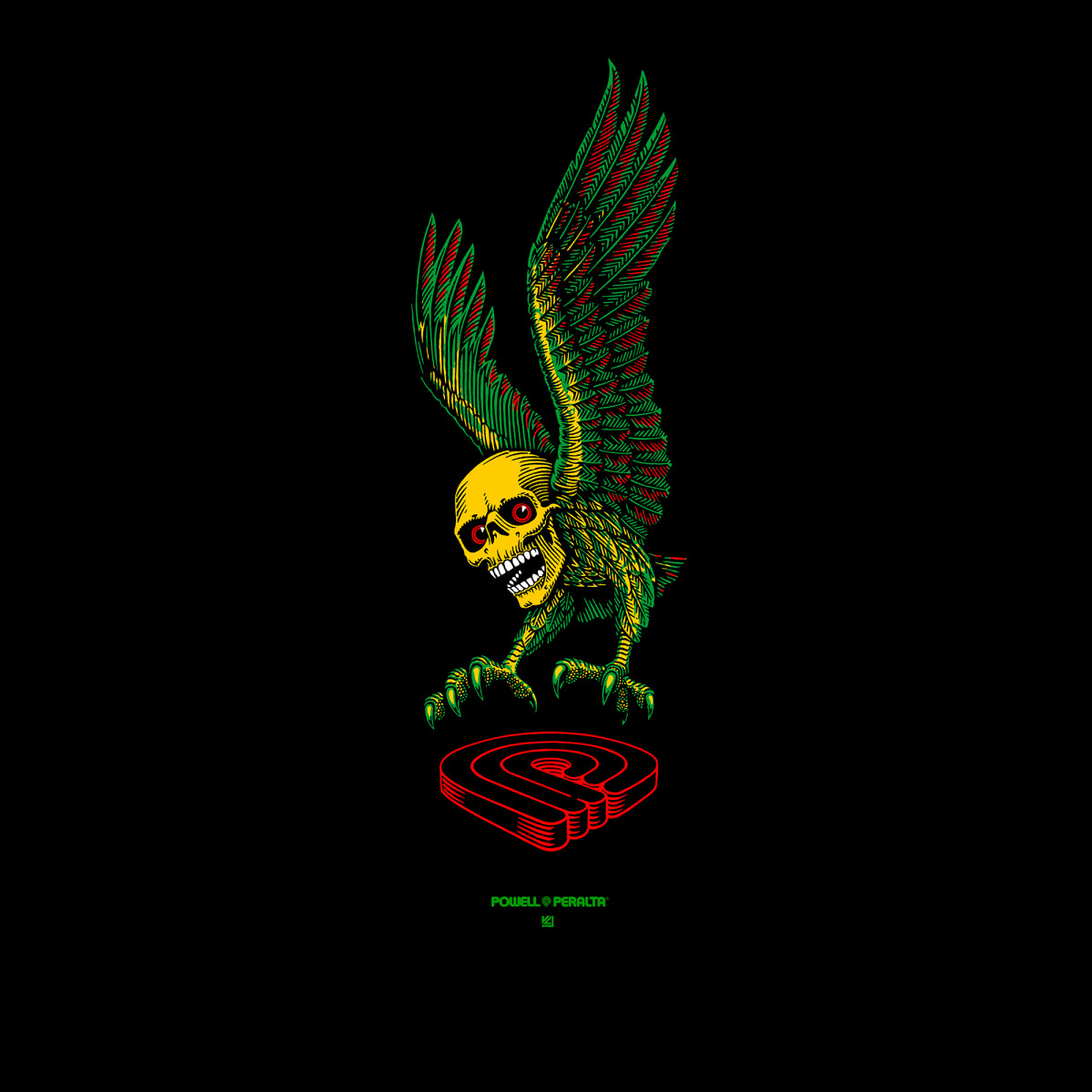Powell Peralta Funshape Winged Skull 3 deck
