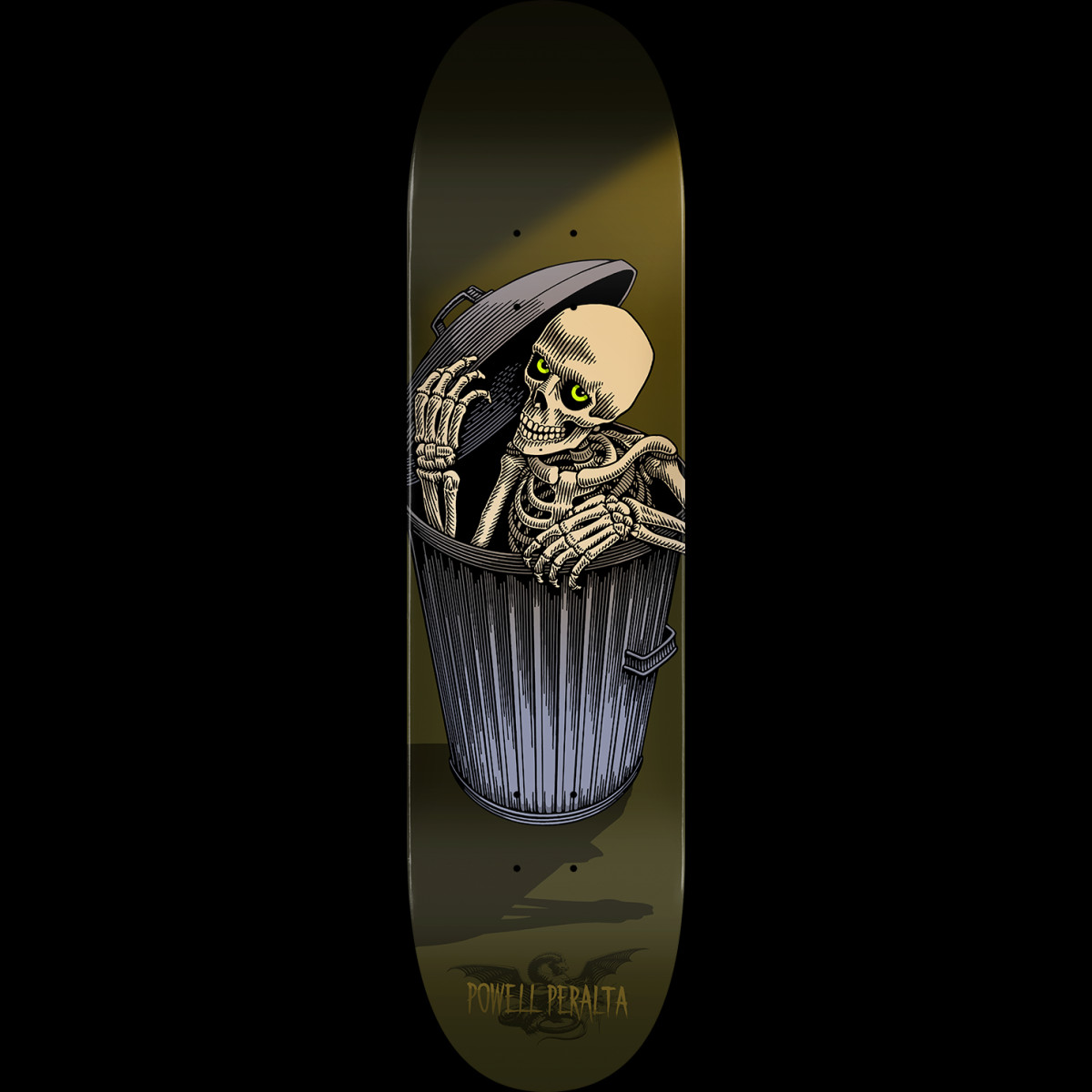 Powell Peralta Garbage Can Skelly Blem Olive deck