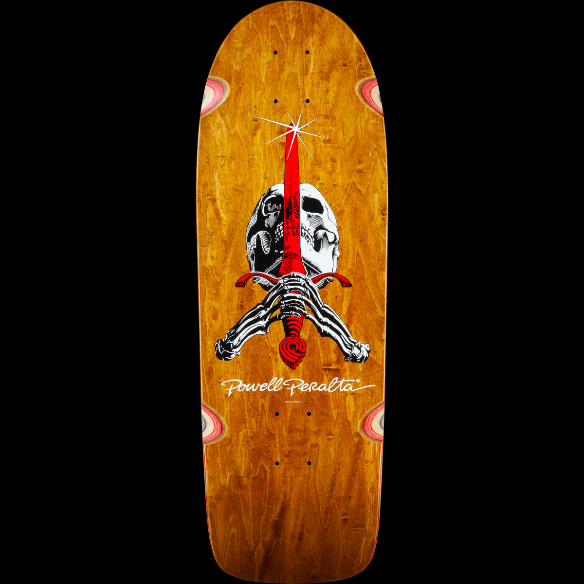 Powell Peralta OG Skull & Sword Honey Brown Stain deck