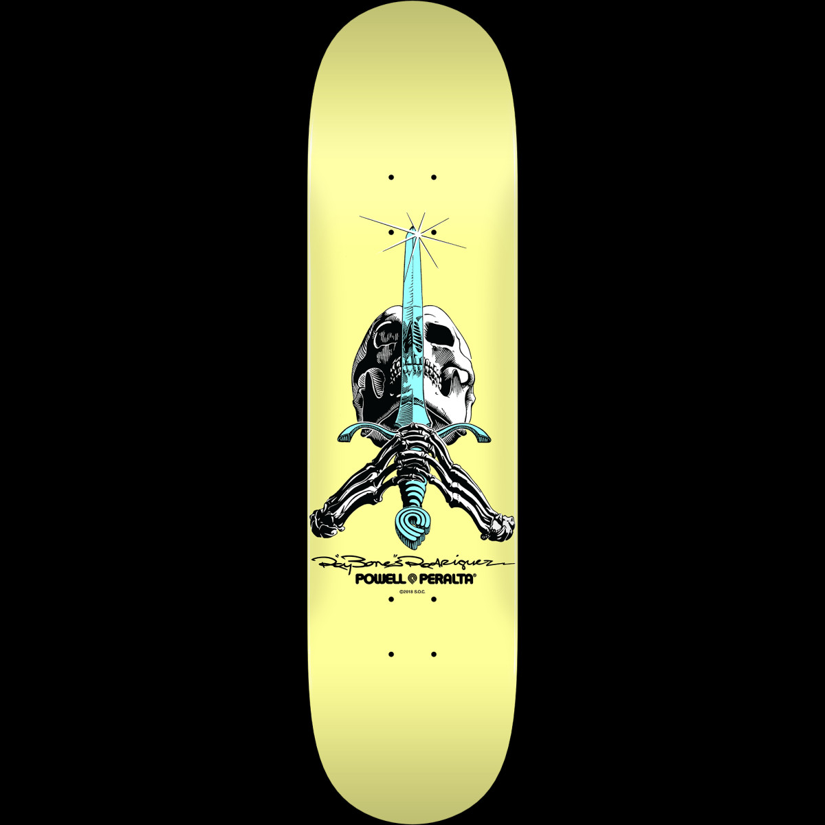Powell Peralta Skull and Sword Pastel Yellow 243 K20 deck