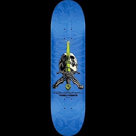 Powell Peralta Rodriguez Skull and Sword Blue - Shape 242 deck