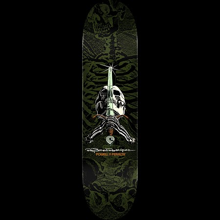 Powell Peralta Rodriguez Skull and Sword Green - Shape 246 deck
