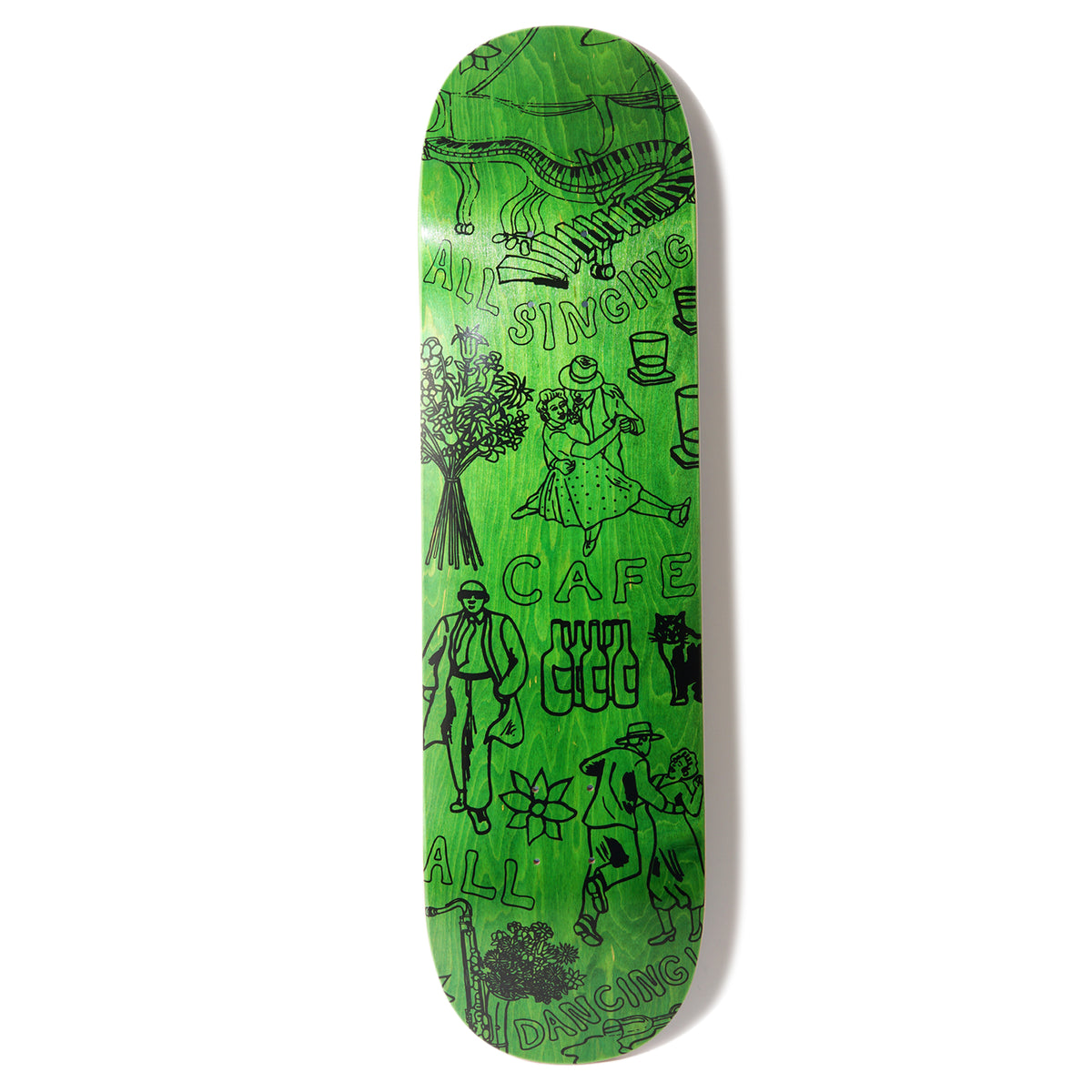 Skateboard Cafe Gaurab Sketches - C2 Shape Green deck