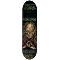 Foundation Duffel Crypt Keeper skateboard deck: Illustration of the long-haired, decayed Crypt Keeper corpse figure with clasped hands, in red robes on a black deck, with green dripping lettering for the rider name and 'Tales from the Foundation' below.