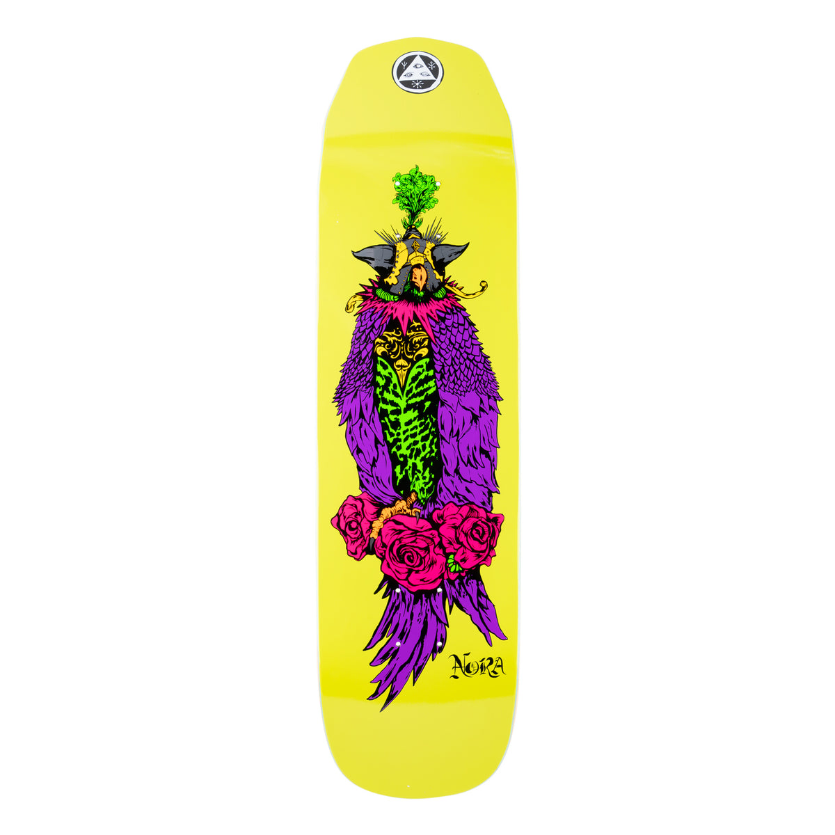Welcome Nora Vasconcellos Peregrine on Wicked Princess - Neon Yellow - 8.125 deck
