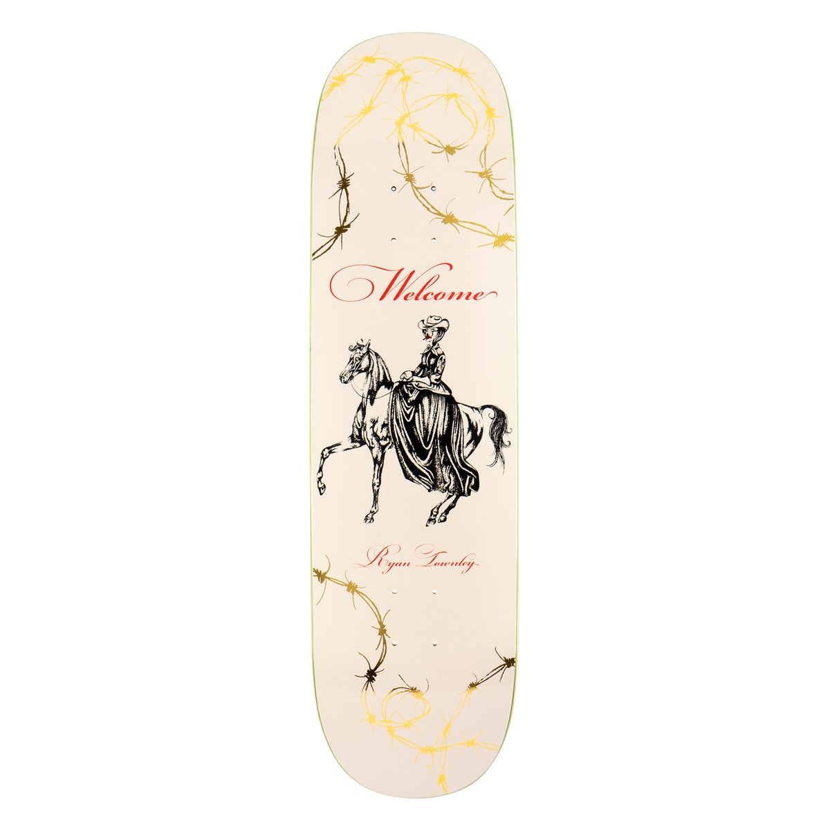 Welcome Ryan Townley Cowgirl on Enenra - Bone/Gold Foil - 8.5 deck