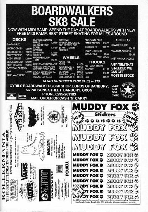 Boardwalkers, Rollermania and Muddy Fox Adverts