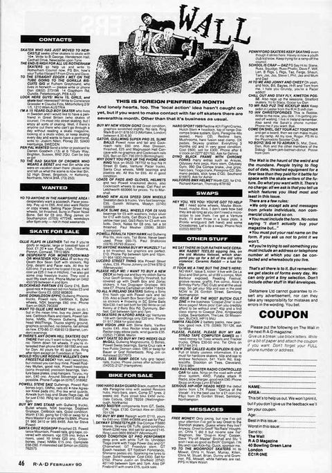 The Wall, Classified Adverts