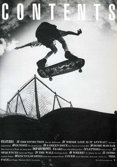 Contents of R.a.D Magazine, November 1989
