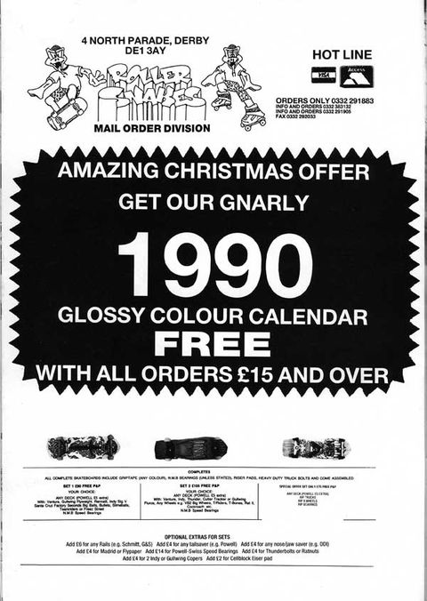 Rollersnakes Mail Order Skateboard Advert