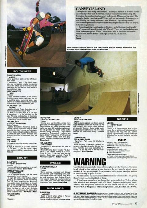 Where to skateboard in Britain, 1989 style