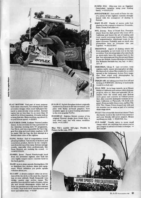 Encyclopaedia of Skateboarding: F, 1989 Style, continued