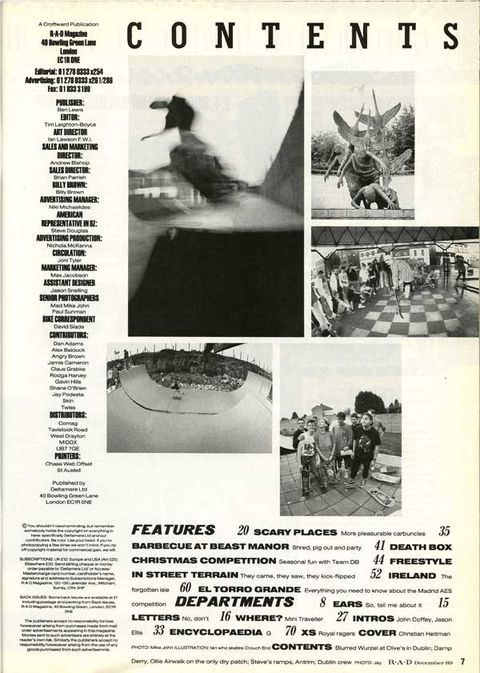 Contents of Issue 82, R.a.D Magazine, December 1989