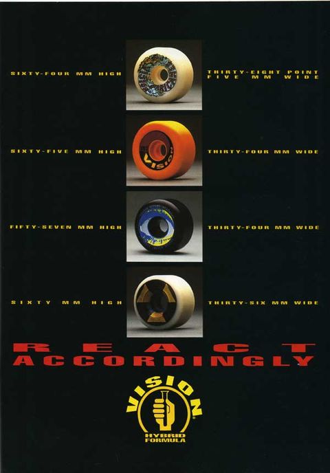 React Accordingly: Vision Skate Wheel Advert 1989