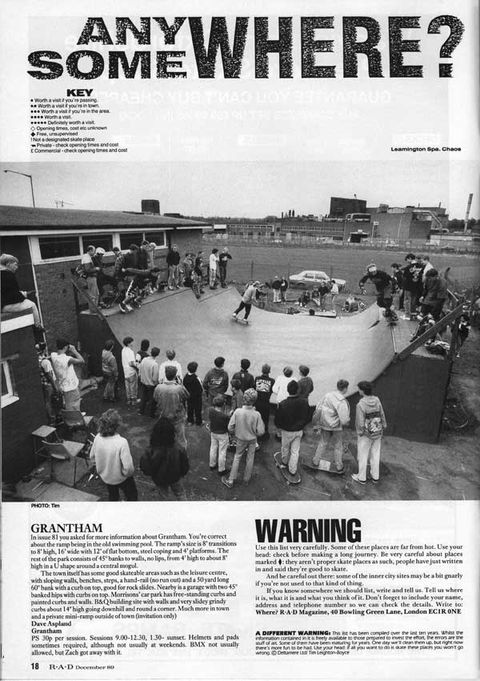 Grantham Skateboard Park in a Pool: 1989