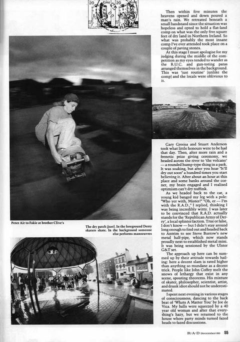 On manoeuvres: skaters and the army, Ireland 1989