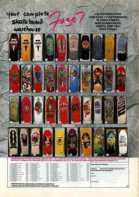 Faze 7 Advert Old School Skateboards: R.a.D Issue 58