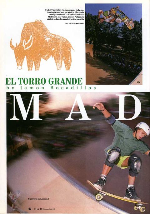 Bod and Guerrero in Madrid Skate Competition 1989