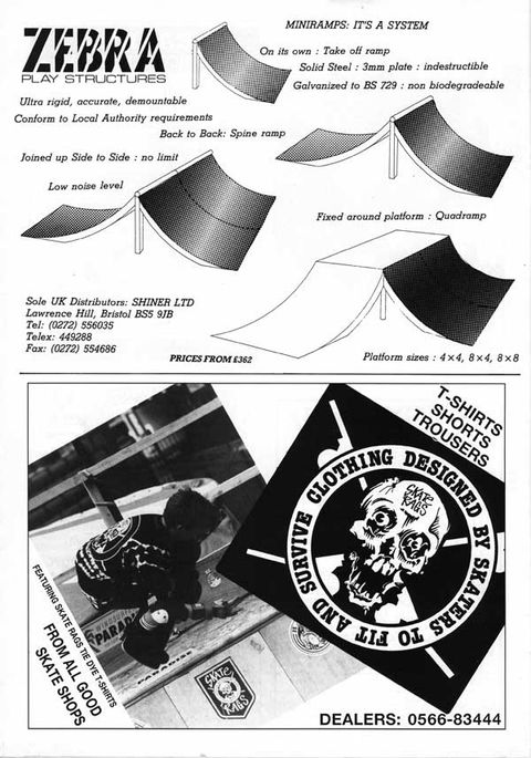 Zebra Ramps and Skate Rags Adverts