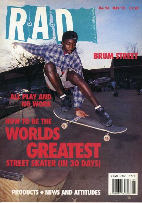 Winstan Whitter on the cover of issue 96 of R.a.D Magazine in May 1991