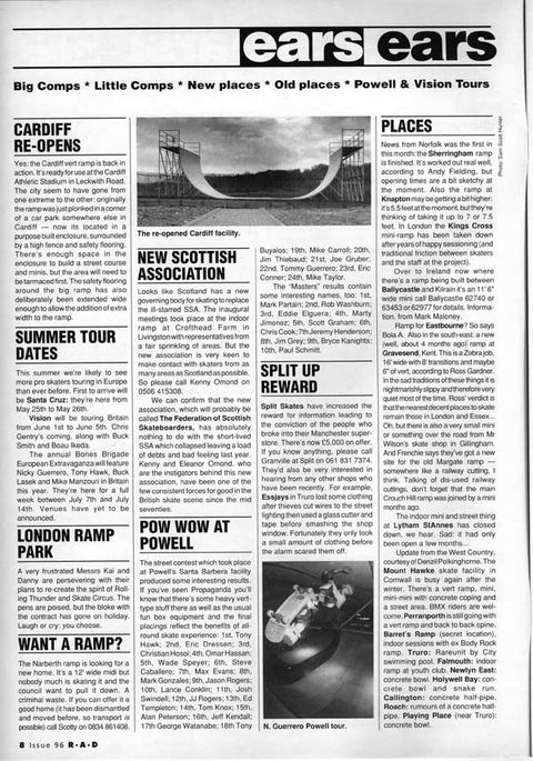 More Skateboard News from 1991, Ewer Street and Federation of Scottish Skateboarders