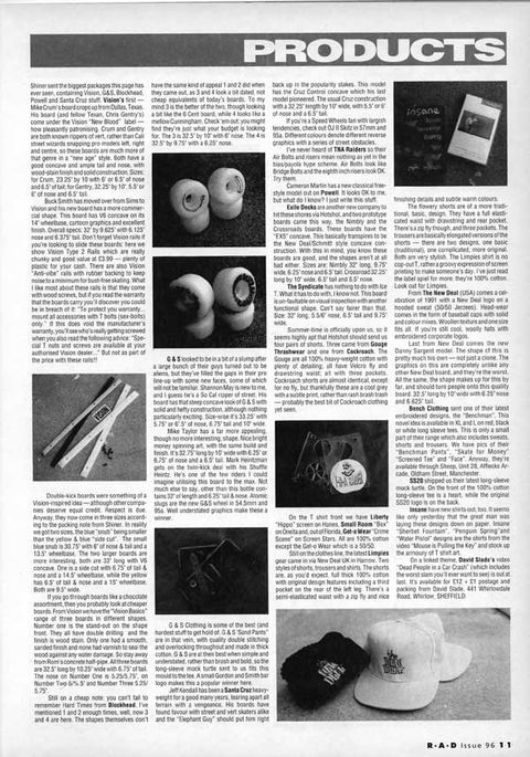 David Slade's first video plus loads of new skateboard products from May 1991