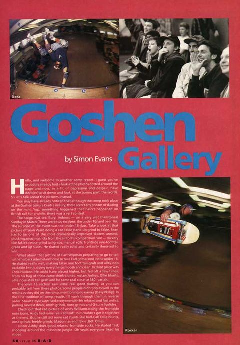 Goshen Gallery — skateboard ramp competition 1991