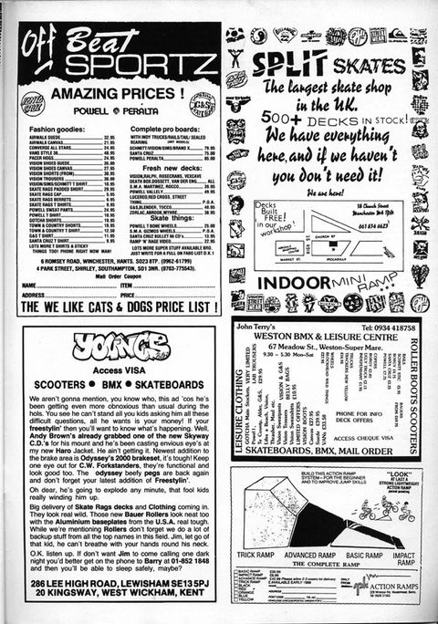 Back in the Day: vintage skateboard shop adverts from 1988