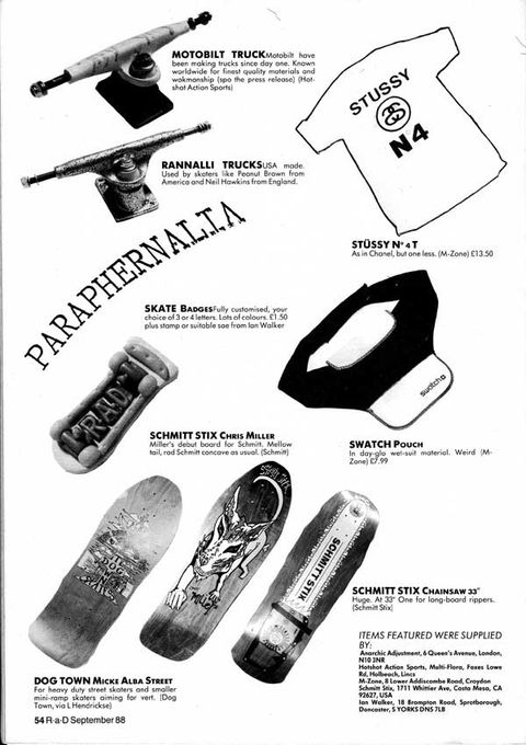 Stussy No 4 T shirt and Schmitt plus Dog Town decks
