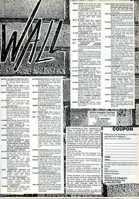 The Wall Reader's Classified Ads