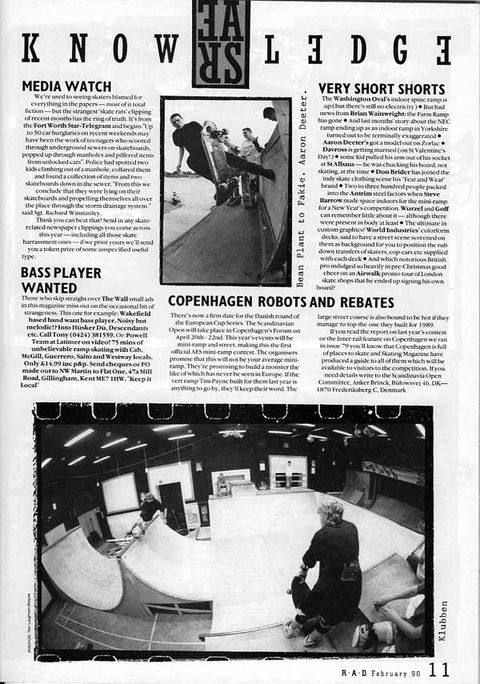 Ears – Skateboard News Page February 1990