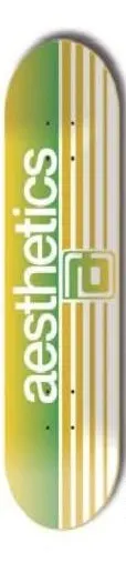 Aesthetics Logo Text (Green/Yellow) deck in the Aesthetics 2004 Back To School Linesheet