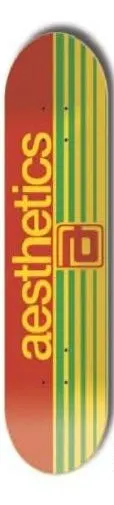 Aesthetics Logo Text (Red/Green) deck in the Aesthetics 2004 Back To School Linesheet