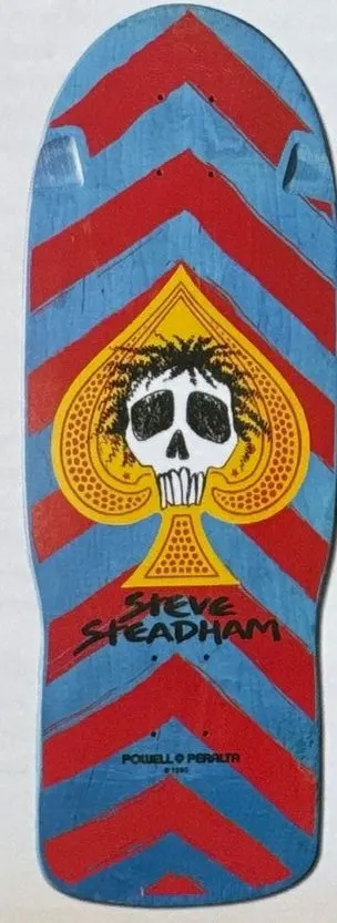 Powell Peralta Steadham Spade deck in the The Disposable Skateboard Bible (Sean Cliver)