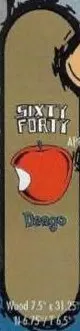 60/40 Deago Apple That Gave deck in the Cali4nia Skate Express #77 1995