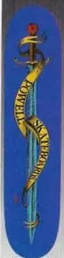 Powell Peralta Sword & Banner deck in the Cali4nia Skate Express #79 1996