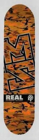 Real Schaaf Renewal (Orange Camo) deck in the Deluxe Distribution 2001 Fall