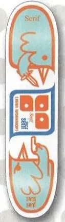 Alien Workshop Serf vs Sans Serif deck in the DNA Distribution Catalog 2000 Spring