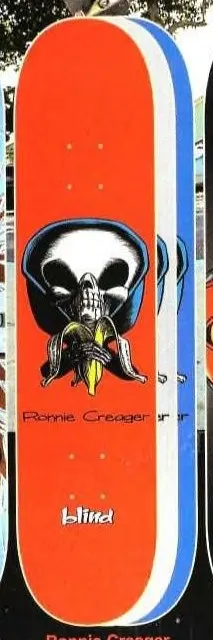 Blind Creager Skull & Banana deck in the Dwindle Distribution 2002 Spring