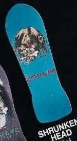 Zorlac Shrunken HeadMini deck in the Intensity Skates 1989